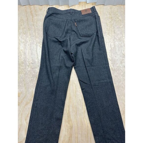 Bogner Vintage Women’s Virgin Wool Pants Trousers Gray 14 Long Wide Leg Pockets - Picture 4 of 6